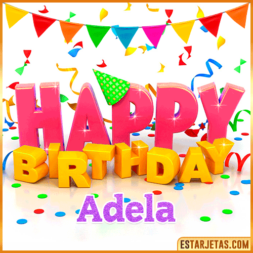 Gif Animated Happy Birthday  Adela