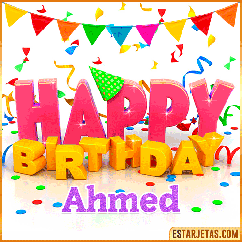 Gif Animated Happy Birthday  Ahmed
