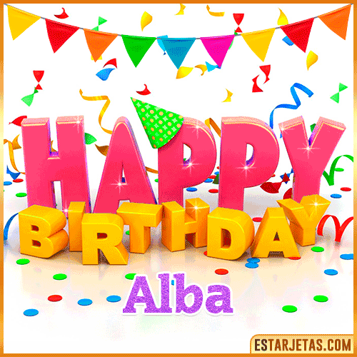 Gif Animated Happy Birthday  Alba