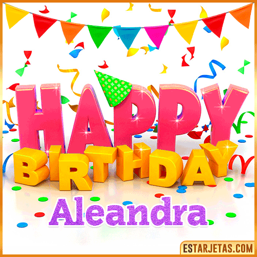 Gif Animated Happy Birthday  Aleandra