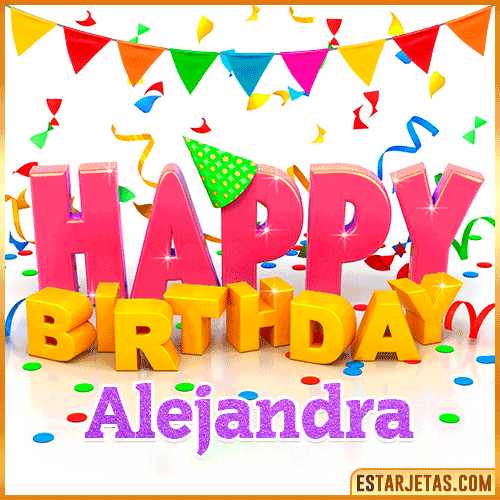 Gif Animated Happy Birthday  Alejandra