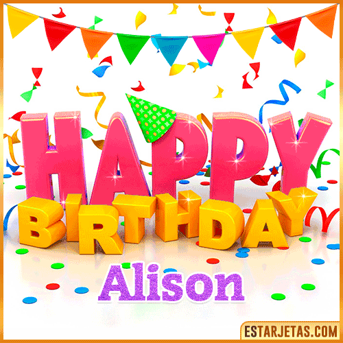 Gif Animated Happy Birthday  Alison