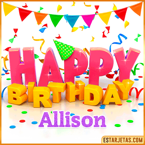 Gif Animated Happy Birthday  Allison