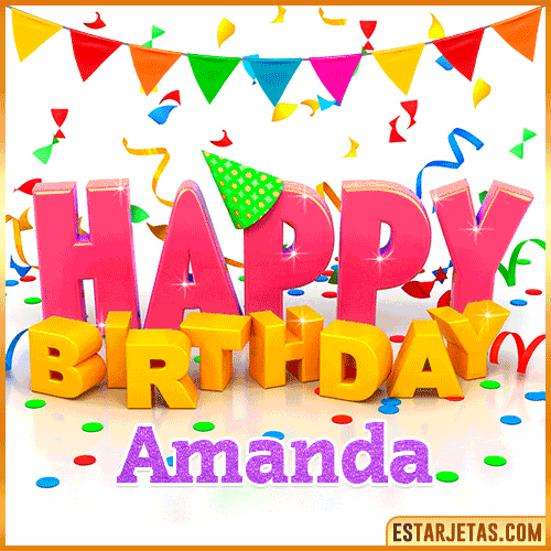 Gif Animated Happy Birthday  Amanda