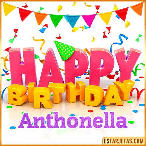 Gif Animated Happy Birthday  Anthonella