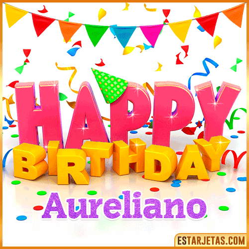 Gif Animated Happy Birthday  Aureliano