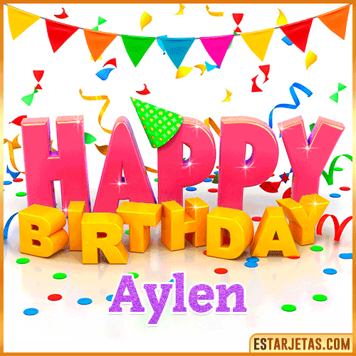 Gif Animated Happy Birthday  Aylen