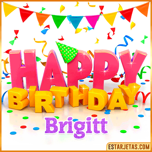 Gif Animated Happy Birthday  Brigitt