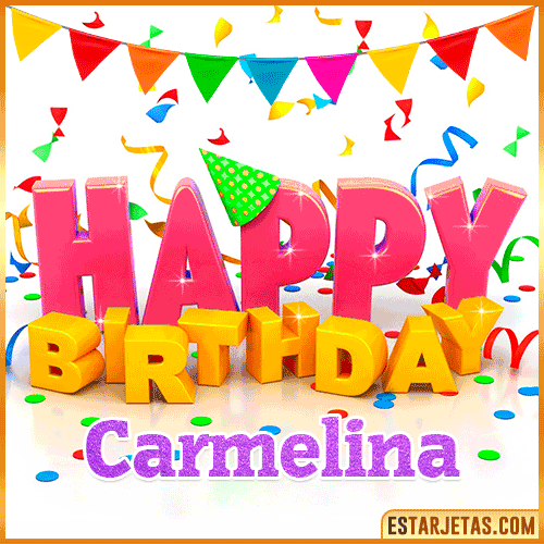 Gif Animated Happy Birthday  Carmelina