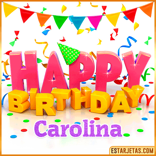 Gif Animated Happy Birthday  Carolina