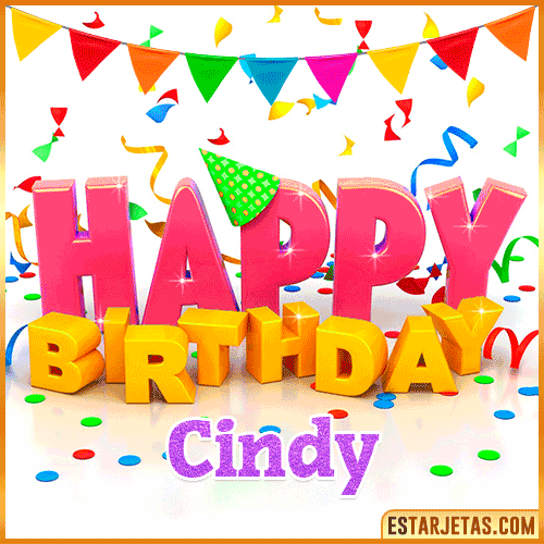 Gif Animated Happy Birthday  Cindy