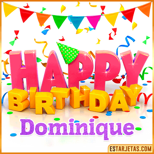 Gif Animated Happy Birthday  Dominique