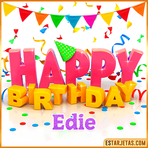 Gif Animated Happy Birthday  Edie