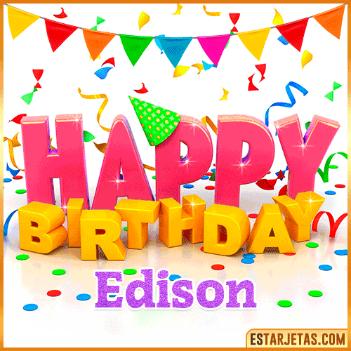 Gif Animated Happy Birthday  Edison