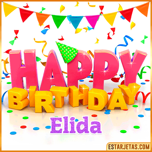 Gif Animated Happy Birthday  Elida