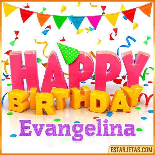 Gif Animated Happy Birthday  Evangelina