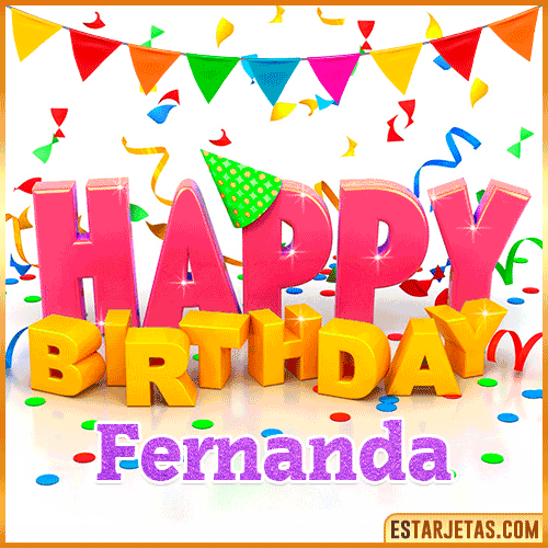 Gif Animated Happy Birthday  Fernanda