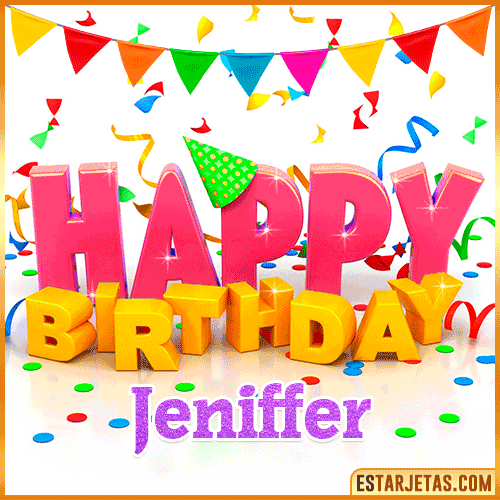 Gif Animated Happy Birthday  Jeniffer