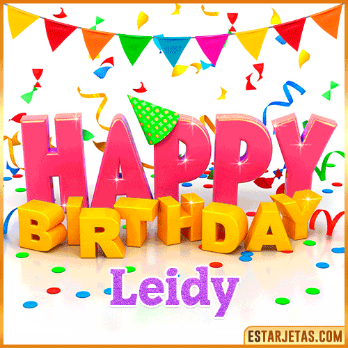 Gif Animated Happy Birthday  Leidy