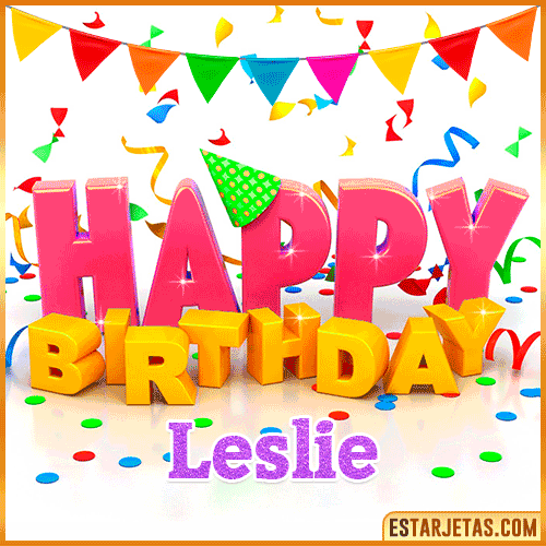 Gif Animated Happy Birthday  Leslie