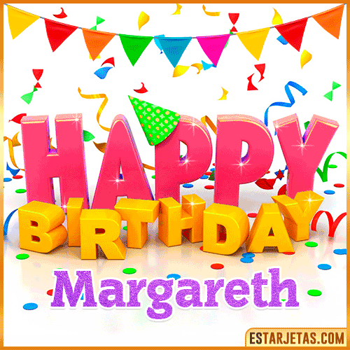 Gif Animated Happy Birthday  Margareth