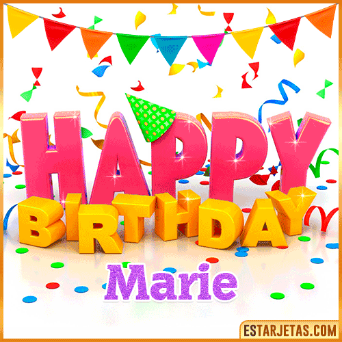 Gif Animated Happy Birthday  Marie