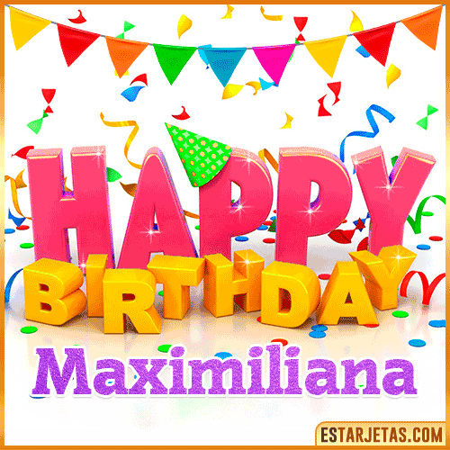 Gif Animated Happy Birthday  Maximiliana