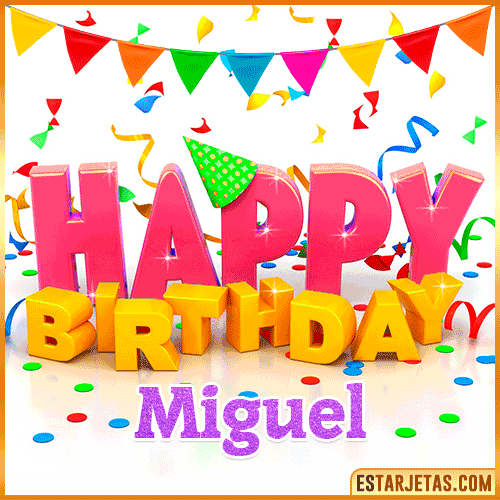 Gif Animated Happy Birthday  Miguel