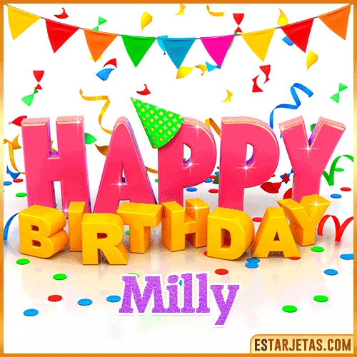 Gif Animated Happy Birthday  Milly