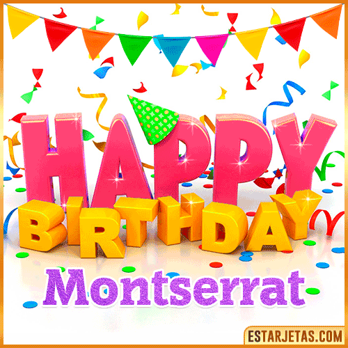 Gif Animated Happy Birthday  Montserrat