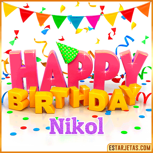 Gif Animated Happy Birthday  Nikol