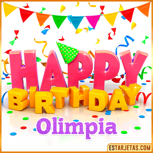 Gif Animated Happy Birthday  Olimpia