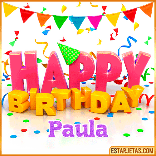 Gif Animated Happy Birthday  Paula
