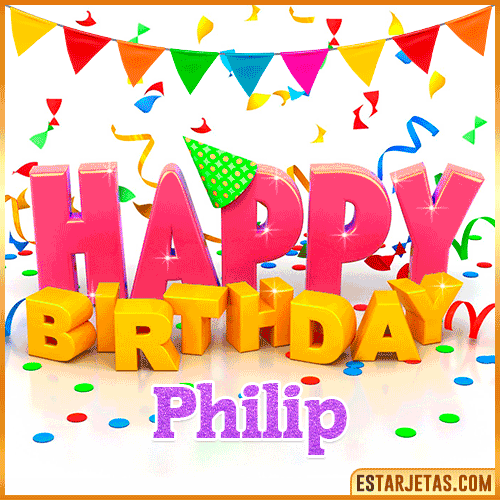 Gif Animated Happy Birthday  Philip