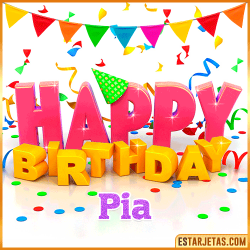 Gif Animated Happy Birthday  Pia