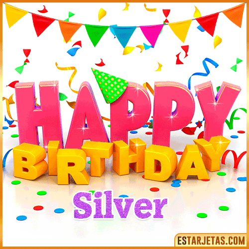 Gif Animated Happy Birthday  Silver
