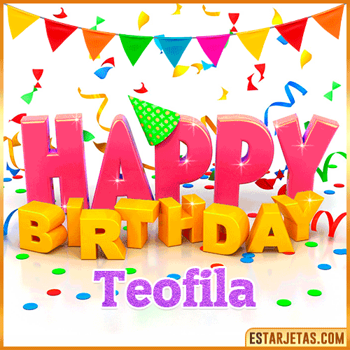 Gif Animated Happy Birthday  Teofila