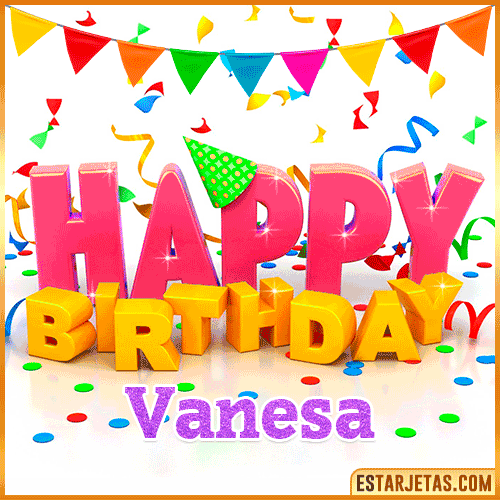 Gif Animated Happy Birthday  Vanesa