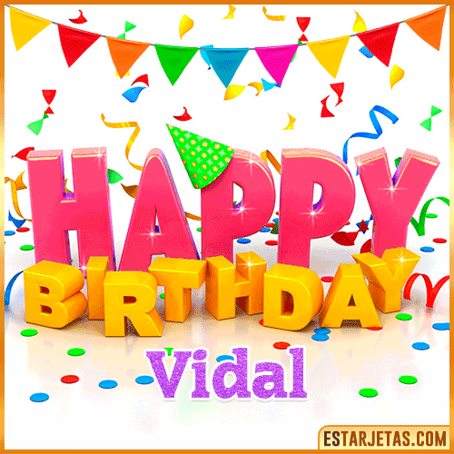Gif Animated Happy Birthday  Vidal