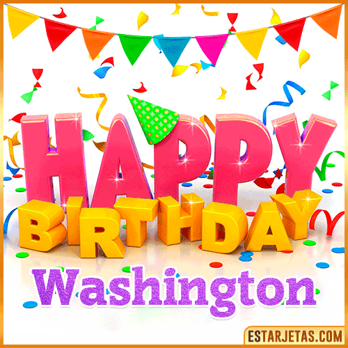 Gif Animated Happy Birthday  Washington