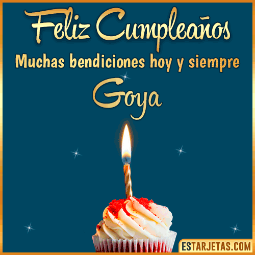 Gif de Cumpleaños con movimiento para  Goya