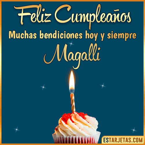 Gif de Cumpleaños con movimiento para  Magalli