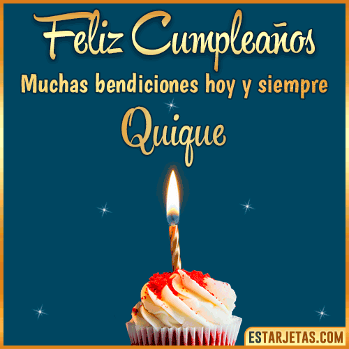 Gif de Cumpleaños con movimiento para  Quique