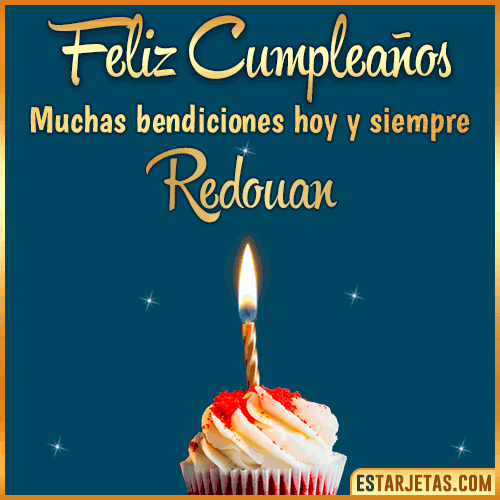 Gif de Cumpleaños con movimiento para  Redouan