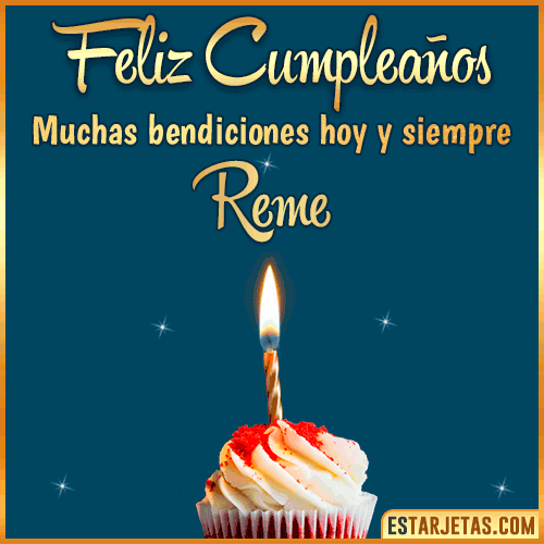 Gif de Cumpleaños con movimiento para  Reme