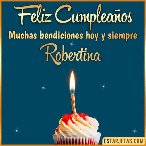 Gif de Cumpleaños con movimiento para  Robertina
