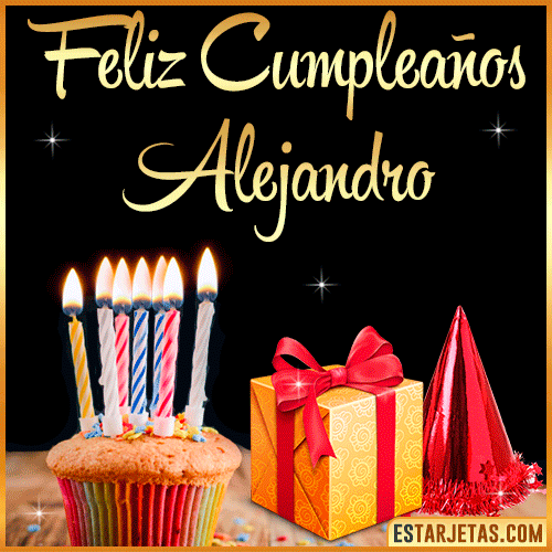 Gif de Feliz Cumpleaños  Alejandro