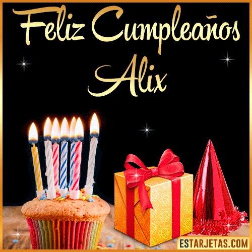 Gif de Feliz Cumpleaños  Alix