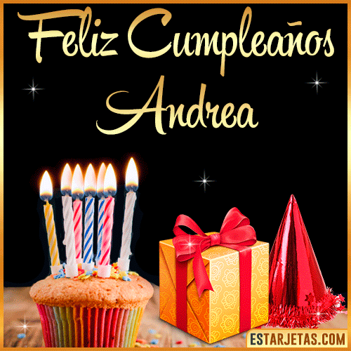 Gif de Feliz Cumpleaños  Andrea