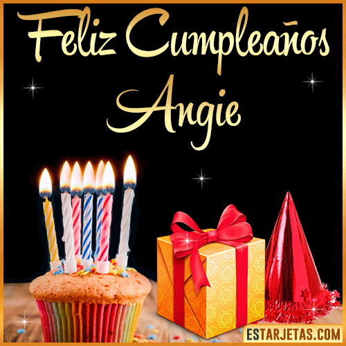 Gif de Feliz Cumpleaños  Angie